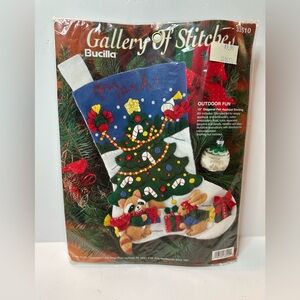 Vintage Bucilla Outdoor Fun 15” Felt stocking kit sealed
